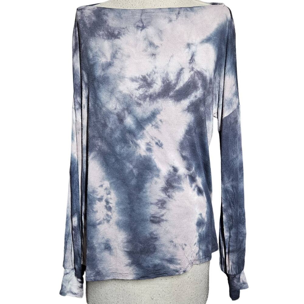 Tie Die Long Sleeve Boat Neck Tee Size Small